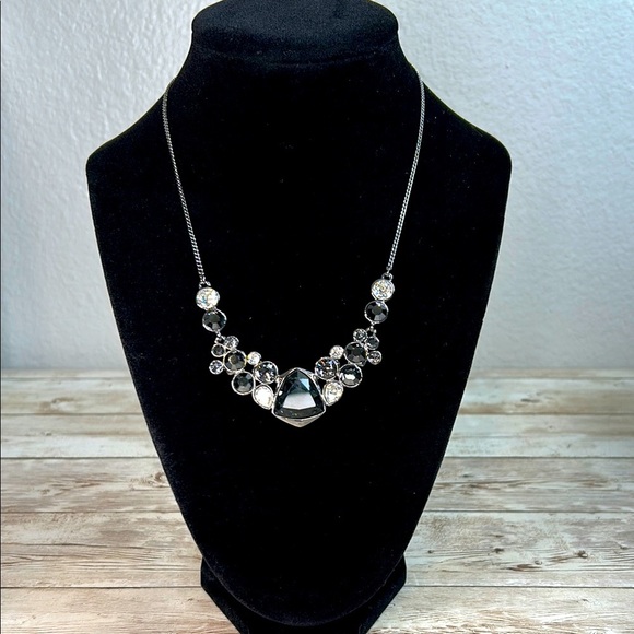 Givenchy Gunmetal Necklace with Gray Crystal Accents - Picture 1 of 9